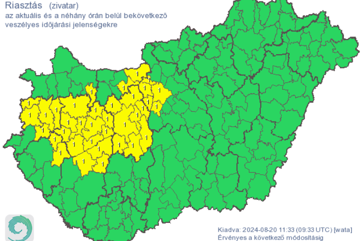 Citromsrga riaszts Szombathelyre s krnykre