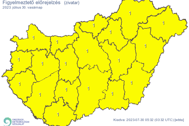 Felhszakads s zivatar miatt is riaszts van rvnyben a megyben