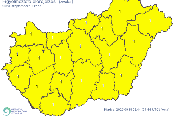 Az egsz orszgra figyelmeztetst adtak ki keddre 