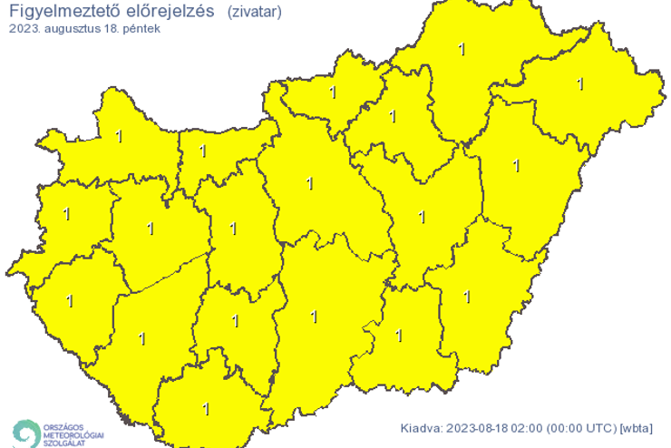 Zivatar s felhszakads miatt figyelmeztetst adtak ki Vas vrmegyre