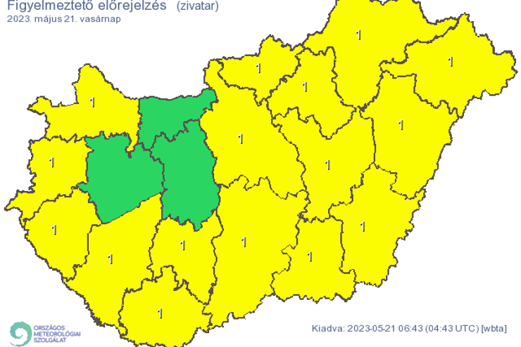 Zivatarok, villmok, jges miatt adtak ki riasztst Vasra